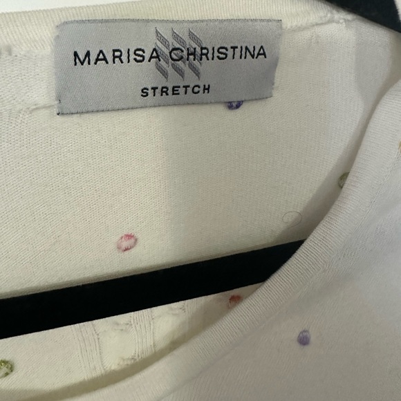 Marisa Christina White cardigan with Multicolor Dots - Picture 3 of 3